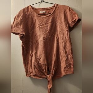 Women's Salmon Madewell Tie-Front Top